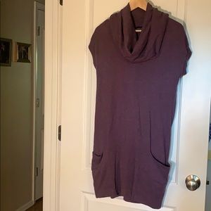 Purple Cowl-neck Sweaterdress